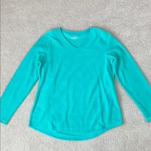 Women’s fleece v neck pull over.  Worn once.